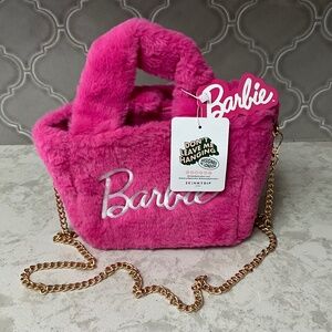 NWT Barbie Skinny Dip Bag London Pink Fluffy Faux Fur Purse Limited Edition